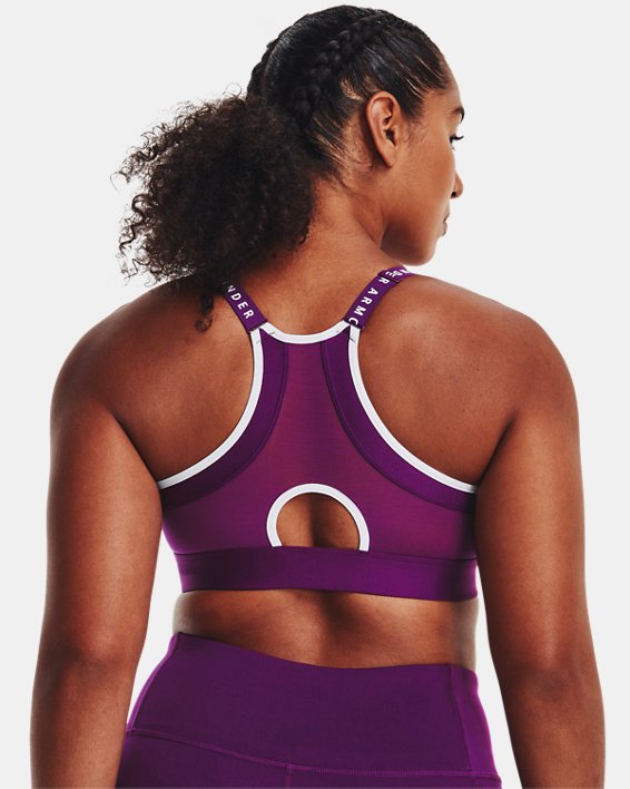 Women's UA Infinity Low Covered Sports Bra, Purple, pdpMainDesktop image number 5